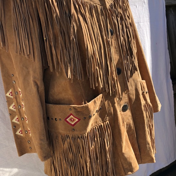Roaman’s Suede Fringe Jacket Embroidered Size 16W - Picture 4 of 9